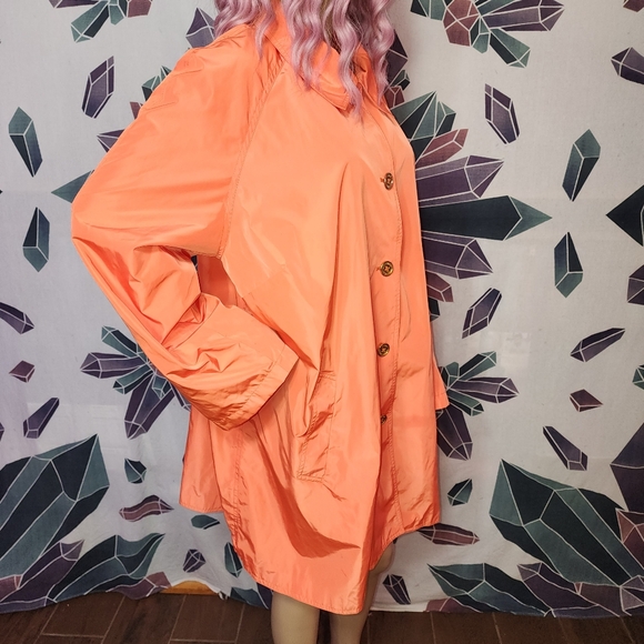 RALPH LAUREN Orange Logo Button Single Breasted Lightweight Trench Coat 3-XL - Picture 8 of 16